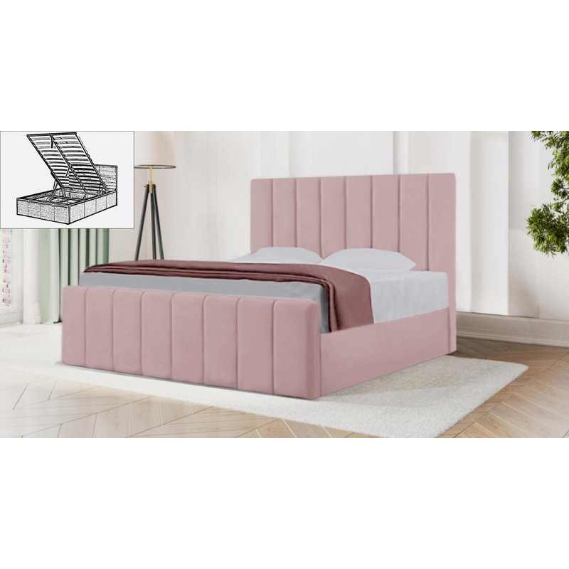 Bandzul Storage Bed, UK Double 135 x 190 cm, Pink