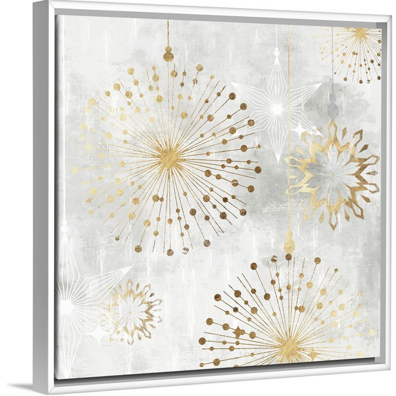 « Réveillon du nouvel an »-reproduction d’art sur toile, 22" H x 22" W x 1.75" D, Cadre blanc