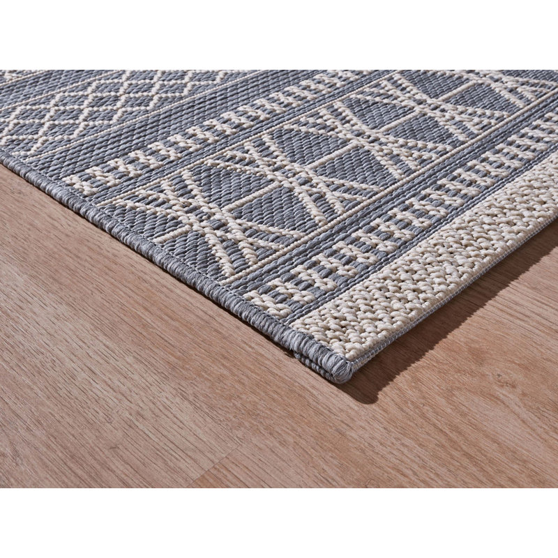 Kocher Striped Machine Woven Flatweave Indoor / Outdoor Area Rug, Square 200cm