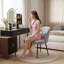 Chaise de coiffeuse ronde avec coussin de proue - Chaise de coiffeuse, tabouret de salon-205849880