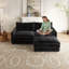 Canapé modulaire en L avec repose-pieds et causeuse pour salon-1467153125