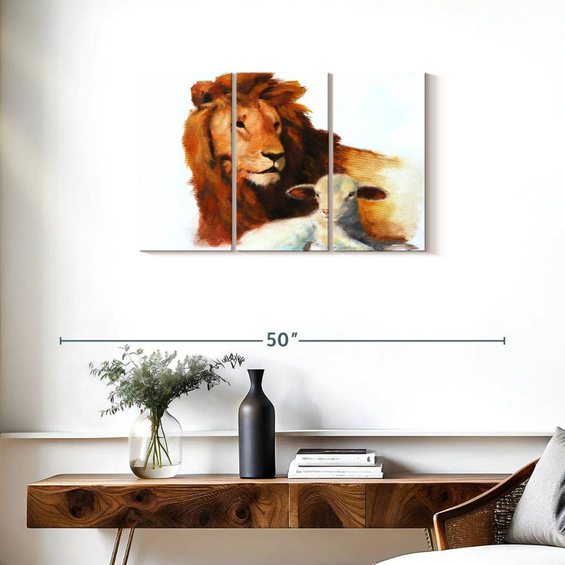 Lion And Lamb, 20" H x 33" W