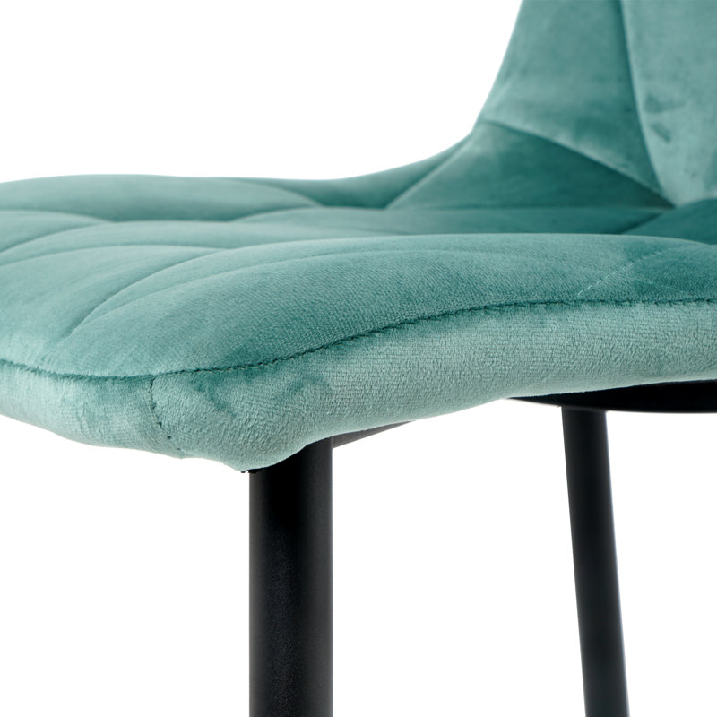 Chaise d'appoint rembourrée Freixa Velet, Bleu vert