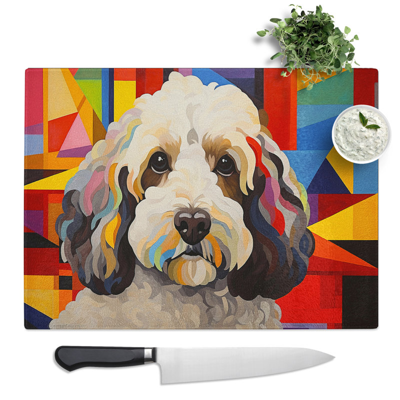 Cockapoo Constructivism No.3  Glass Chopping Board