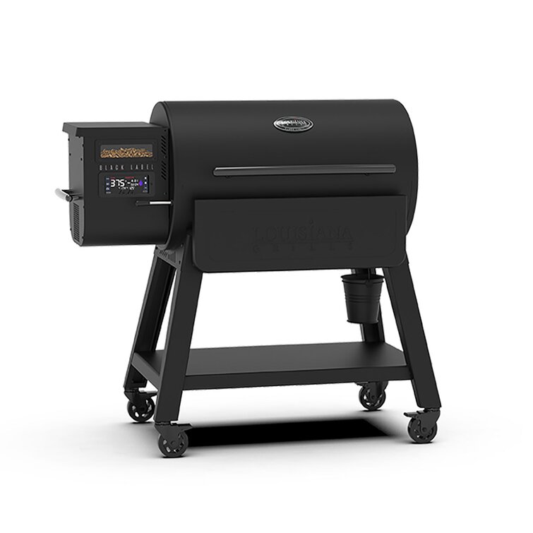 Wood Pellet Grill Smoker Bluetooth Wifi Enabled 580 Sq In with Side Shelf  Black