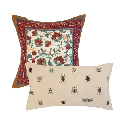 Donna Sharp Appalachia Plaid 2PC Embroidered Pillow Set