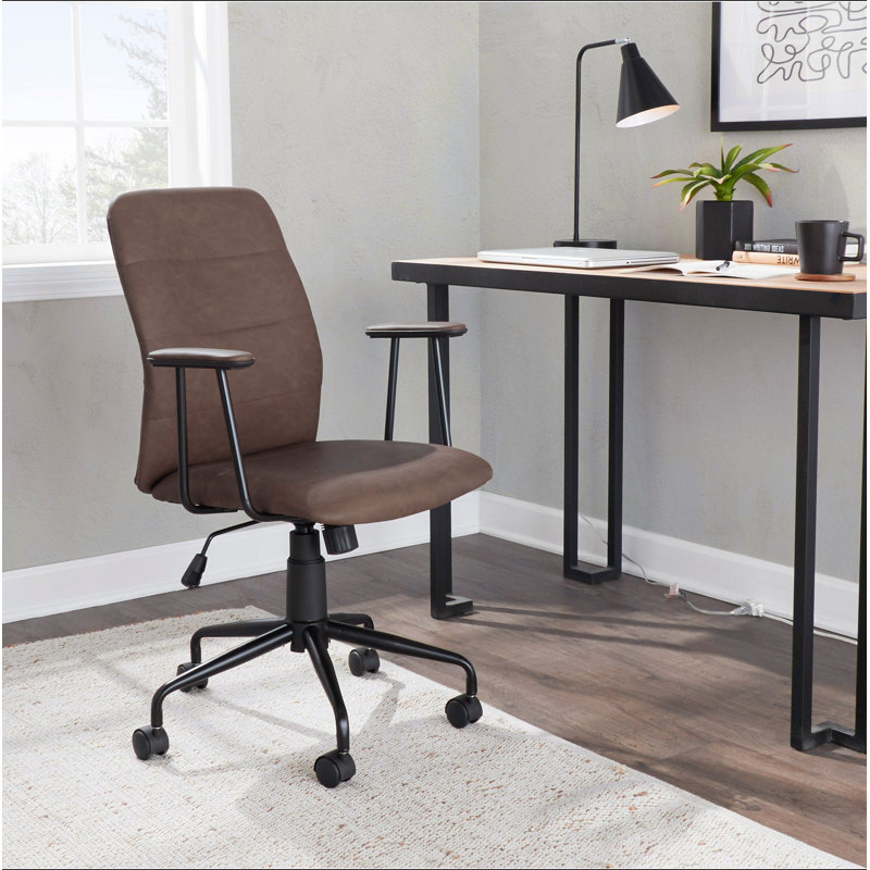 Chaise de bureau en similicuir espresso