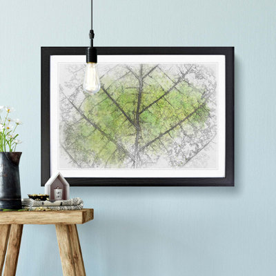 Lines of the Leaf in Abstract - Picture Frame Graphic Art Print