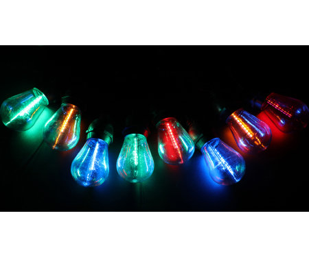 Neo-neon 2-in-1 Colour Changing String Lights (10 LED) - Warm/Multi on Black Wire