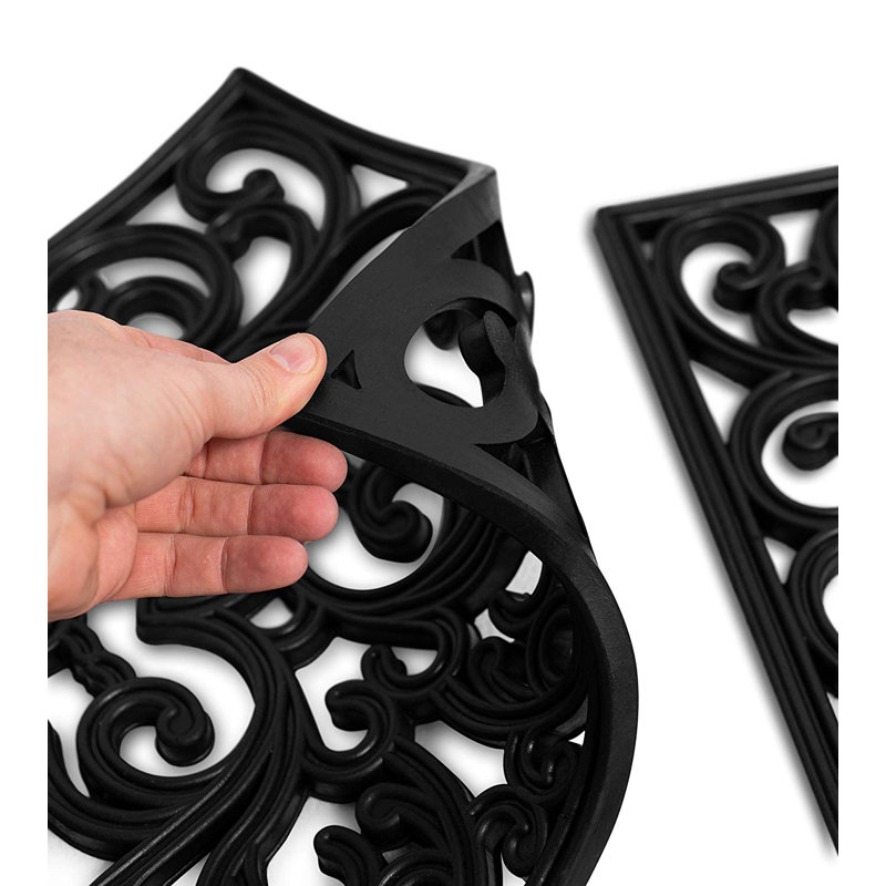 Black Rubber Square Stepping Stones for Garden Pathway