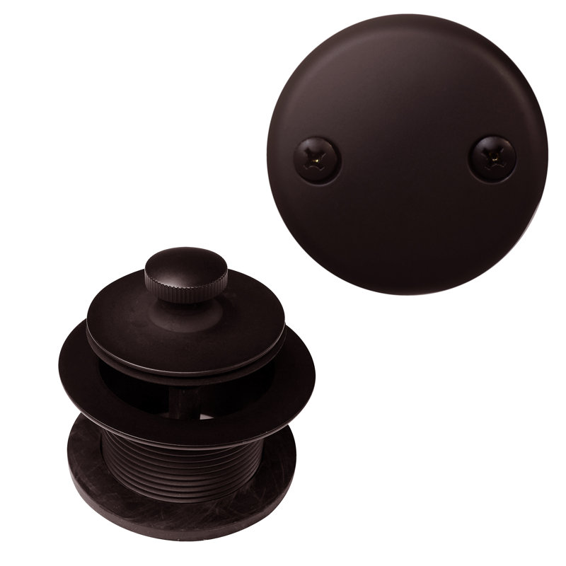 Ensemble de drain de baignoire en PVC 1-1 / 2 "x 12" avec trop-plein à deux trous avec trop-plein, Deux trous, Bronze huilé