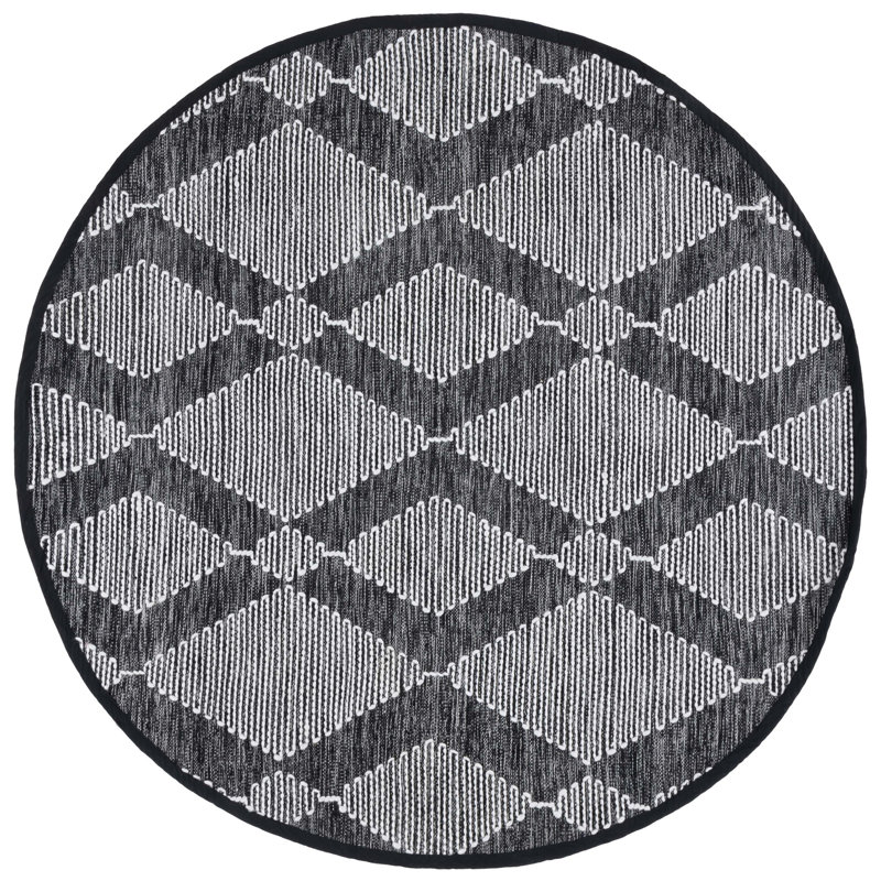 Arbe Hand Woven Performance Geometric Rug, Round 6'
