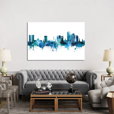Lexington Kentucky Skyline by Michael Tompsett - Wrapped Canvas Painting