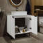 Meuble-lavabo de 30 po, meuble-lavabo cannelé blanc avec lavabo et comptoir, meuble-lavabo autoportant moderne avec 2 portes à fermeture douce, poignées en métal (meuble-lavabo 30)