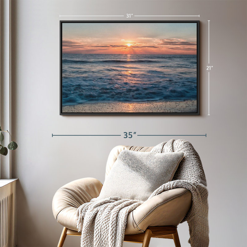 Plage "Lever de soleil sur l'océan", H 21 po x l 31 po