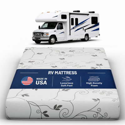 8-Inch High-Density Foam RV Mattress Replacement, Medium Firm, Camper Vans, 72" X 30"