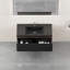Meuble-lavabo flottant de 42 po avec lavabo, meuble de rangement mural moderne à rayures, tiroirs à fermeture en douceur, cuve en quartz noir