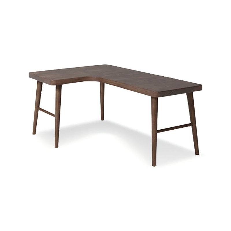 Bureau en bois massif moderne et simple en forme de L de couleur noyer, H 29,53 po x l 55,12 po x P 39,37 po, Retour à gauche