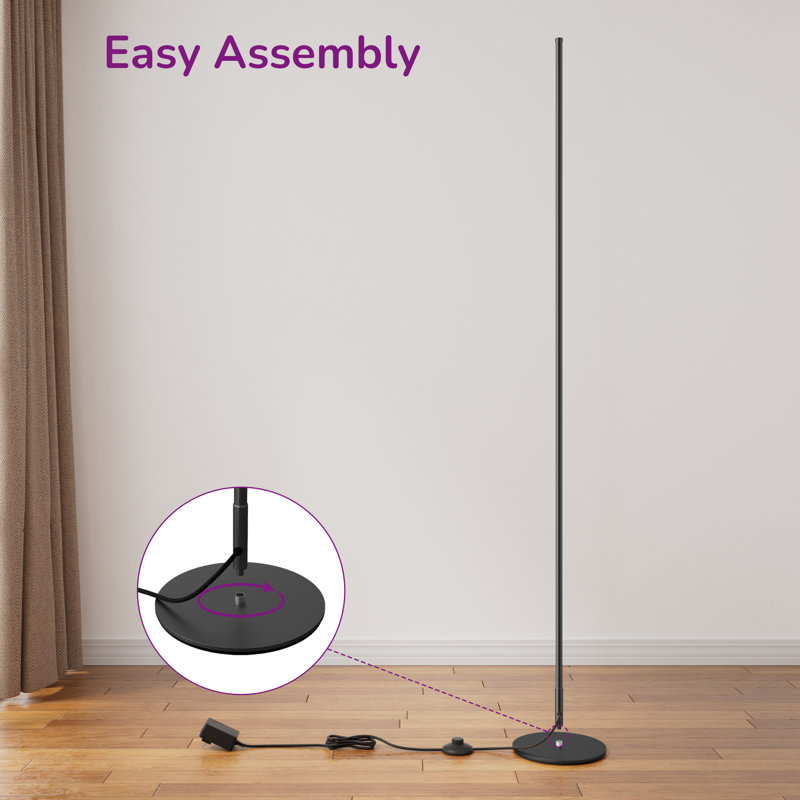 Wrought Studio Allana 57.5" Dimmable LED Corner Floor Lamp