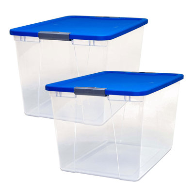 Homz Secure Latch Large Clear Stackable Storage Container w/ Lid