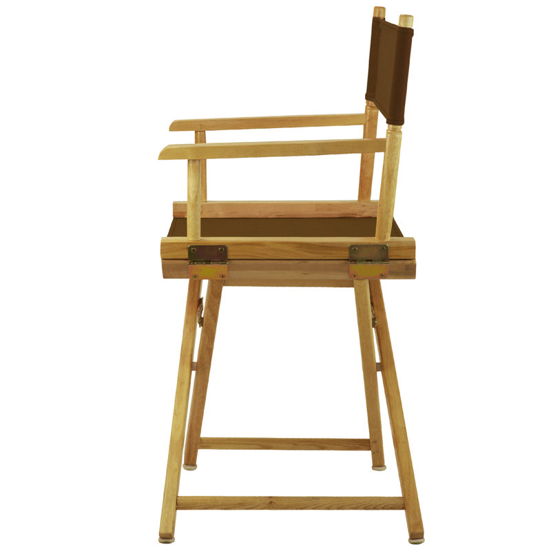 Chaise de réalisateur pliante 18 po, Naturel, Brun