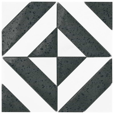 SAMPLE-Cleopatra Diagonal Truffle White Terrazzo And Bianco White Marble Polished Mosaic Tile