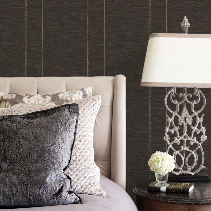 Palazzo 2 Pleated Stripe Wallpaper Roll, Black