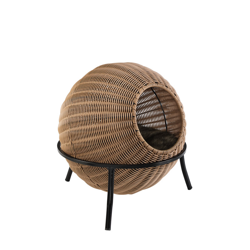NALA 19.5" Wicker Cat Condo, Brown