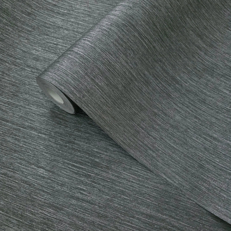 Rouleaux de papier peint texturé moderne gris foncé texturé Stia