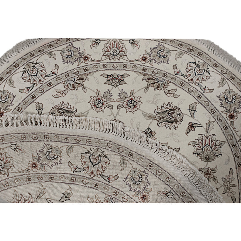 High-Quality Hand-Knotted Ivory Area Rug