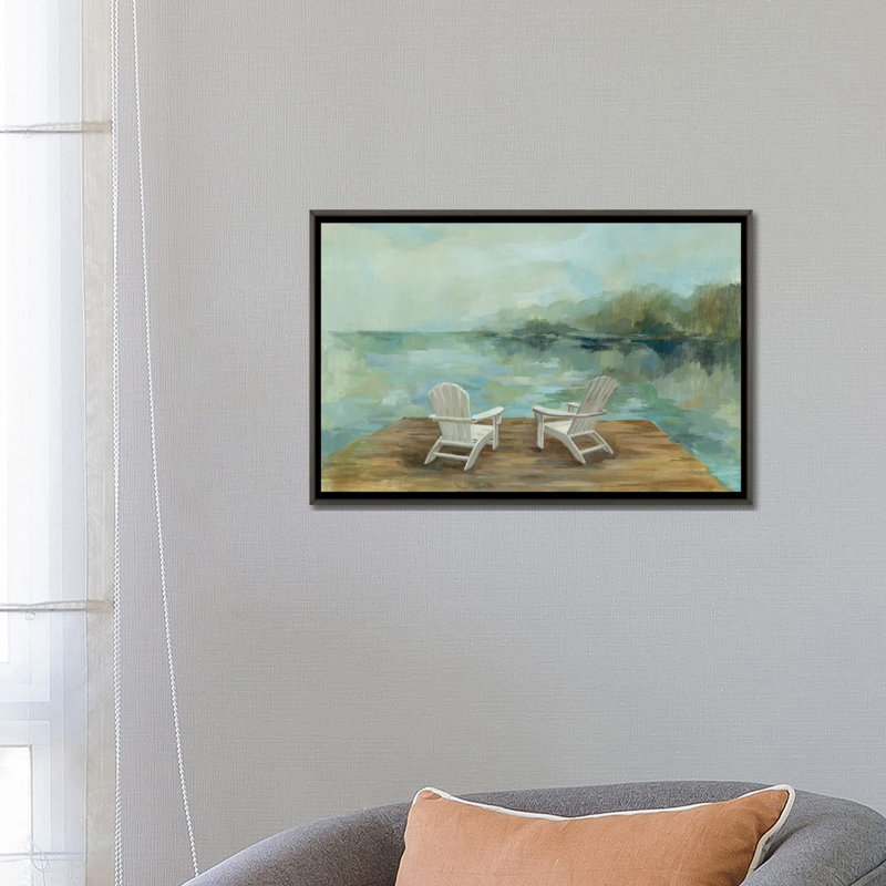 «Lakeside Retreat I No Wood» par Silvia Vassileva - reproduction d'art, H 18 po x l 26 po x P 1,5 po, Pas de tapis