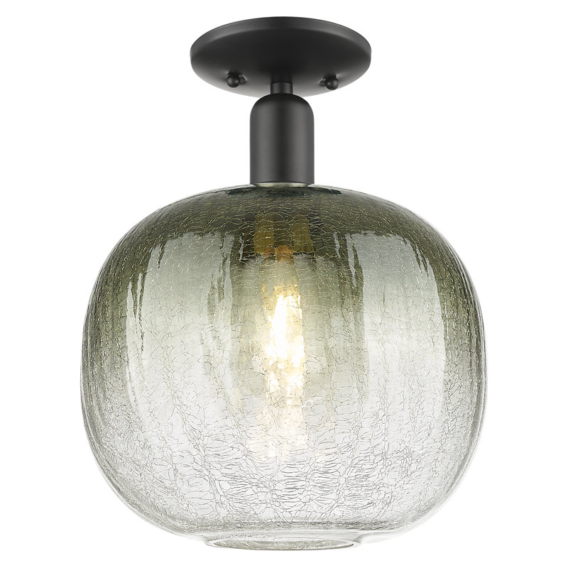 Downtown Urban - Nute - 1 Light 10" Semi-Flush Mount, Slate, Matte Black