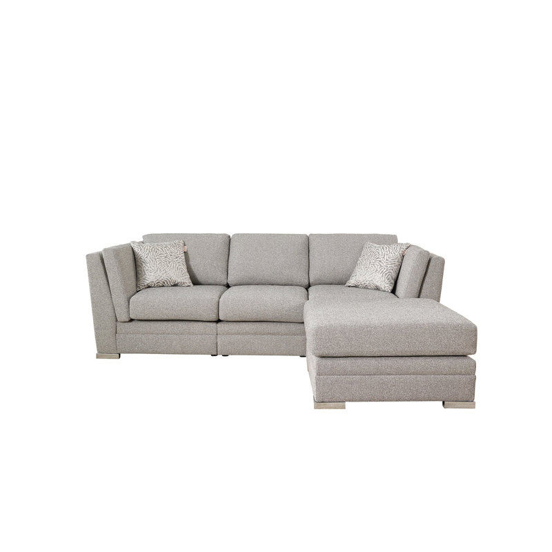 Charlotte 4 Seater Sofa & Chaise, Light Grey