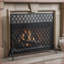 Pare-feu, pare-étincelles en fer moderne à panneau simple | Noir | Fer