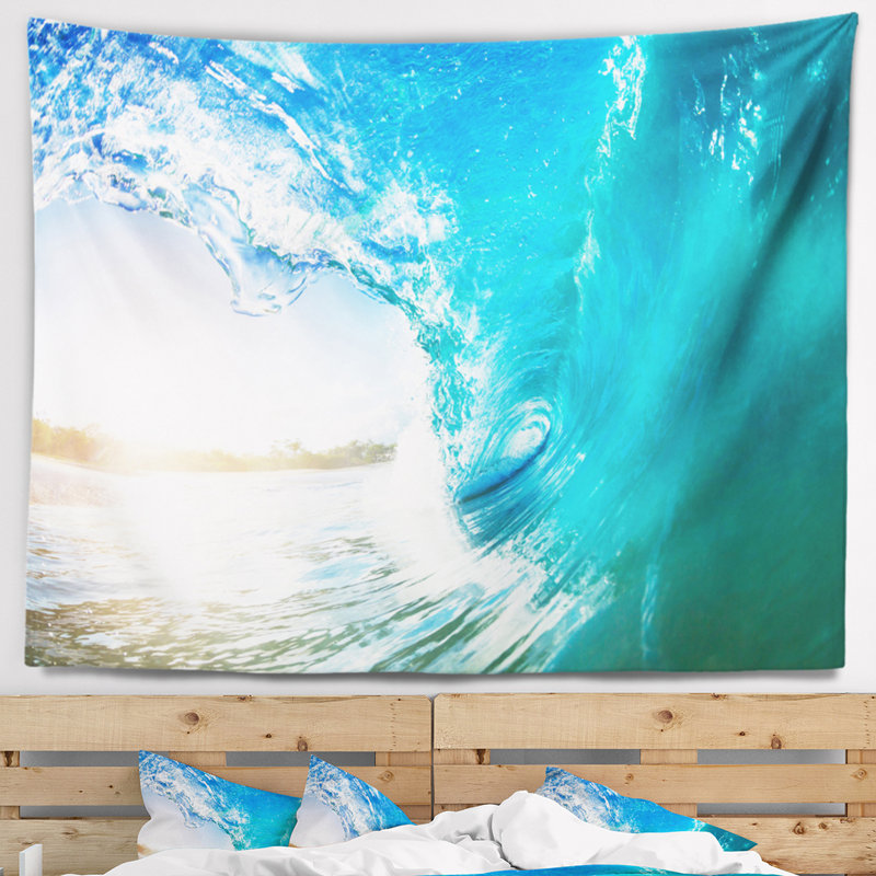 Photographie blue waves arch tapisserie Seascape, H 32 po x l 39 po