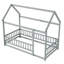 Lit simple en bois avec structure de toit et garde-corps-167219812-153520814
