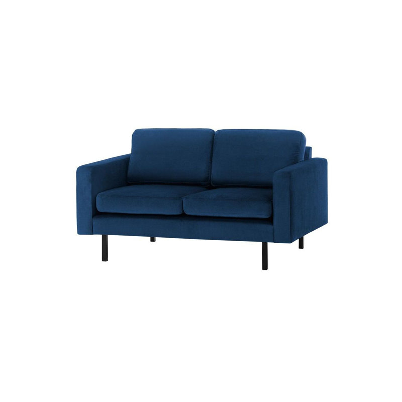 Neilius 2 Seater Velvet Loveseat, Blue