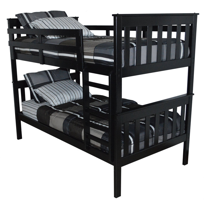 Lit superposé simple en bois massif Oakledge par Harriet Bee, Noir