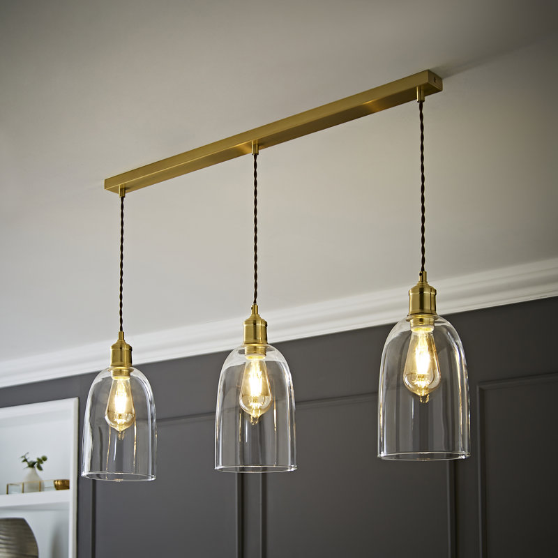 3 - Light Pendant, No, Brushed Gold