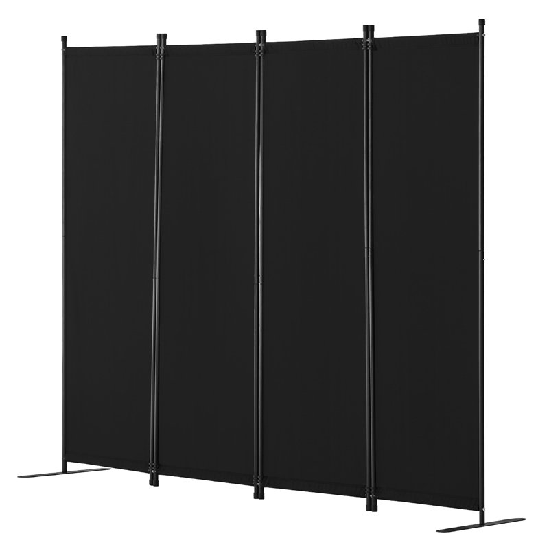 Paravent noir à 4 panneaux 8867.5inch pour bureau, bureau, autoportant, facile à assembler, paravent, cloison pliante, noir, pour plus d'intimité, assemblage