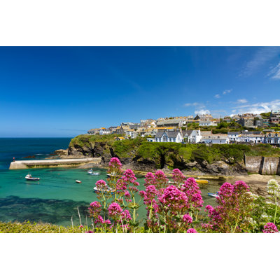 Cove And Harbour Of Port Isaac by Fisfra - Wrapped Canvas Print
