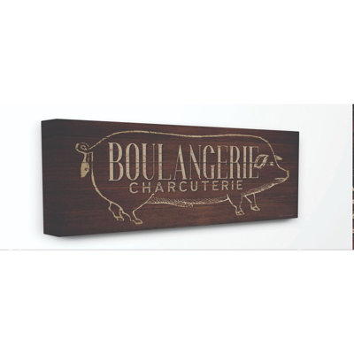 « porc animal cuisine de salle à manger en bois texturé », impression sur toile
