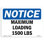 Signe de chargement maximal de 1500 lb