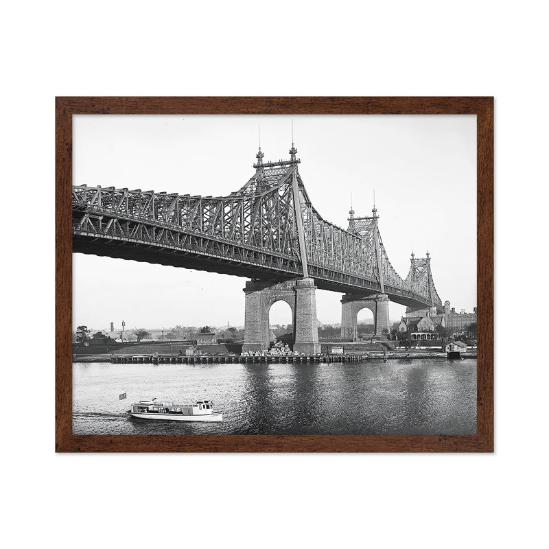 Pont de Queensboro, Poster, 24"H x 32"W, Brown Framed