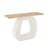 Cole And Grey Wooden O Shaped Console Table With Light Brown Tabletop