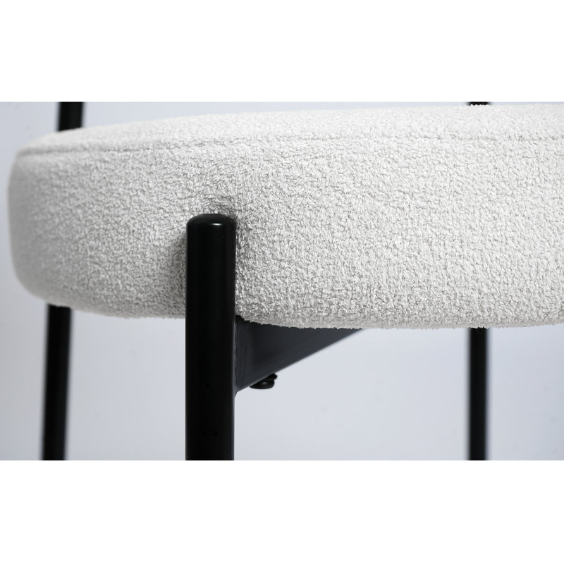 Ensemble de 2 chaises de salle à manger rembourrées en velours blanc