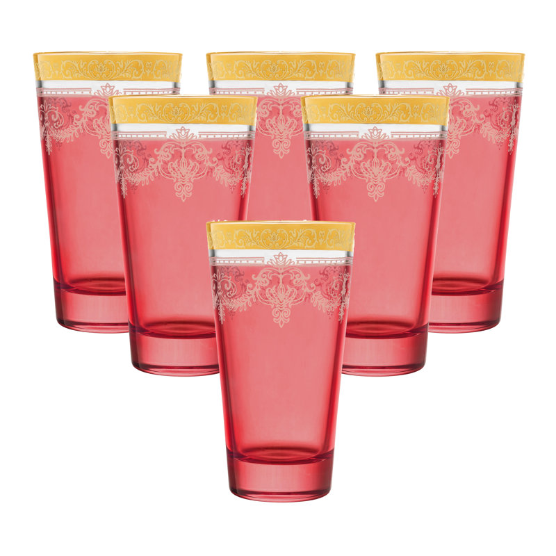 10 oz. Highball Glass Set, Red