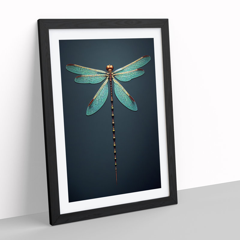 Dainty Dragonfly - Framed Print, Black, 64cm H x 46cm W x 2cm D