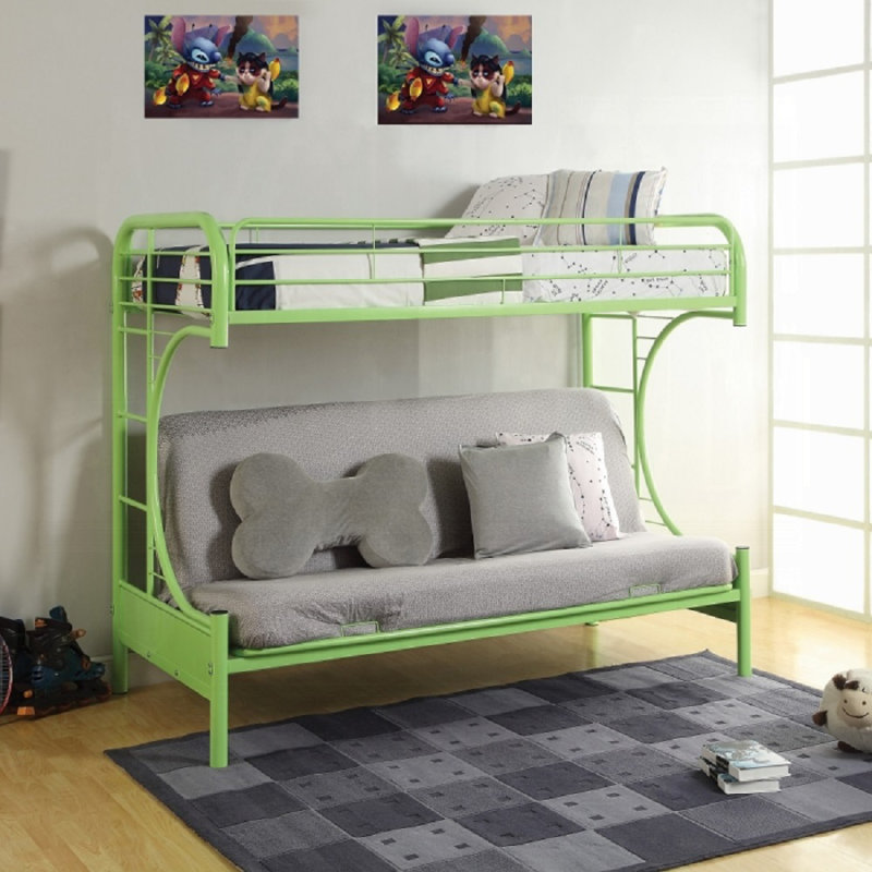 Lit superposé simple Futon Awez, Vert