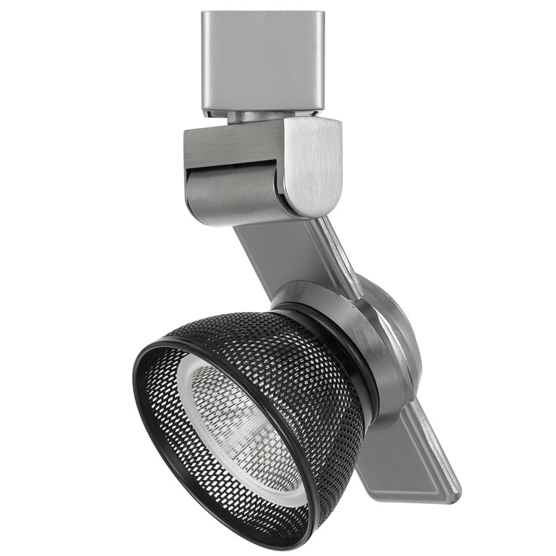 Tête de luminaire de rail del, Noir, Acier brossé